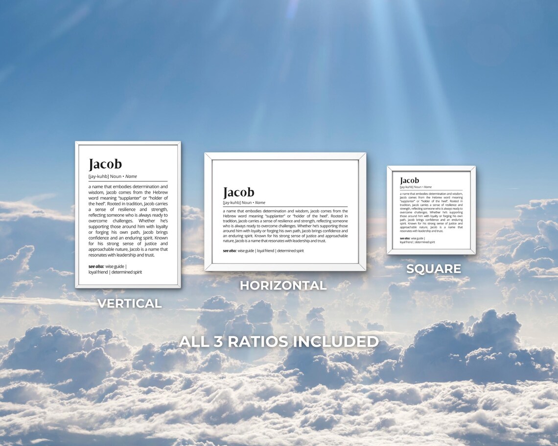 Jacob Name Definition Typography Art Print - Image 3