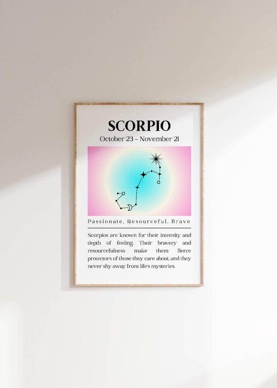 Scorpio Zodiac Constellation Art Astrology Scorpio Sign Poster Horoscope Scorpio Home Decor Stars And Celestial Sign Gift Poster