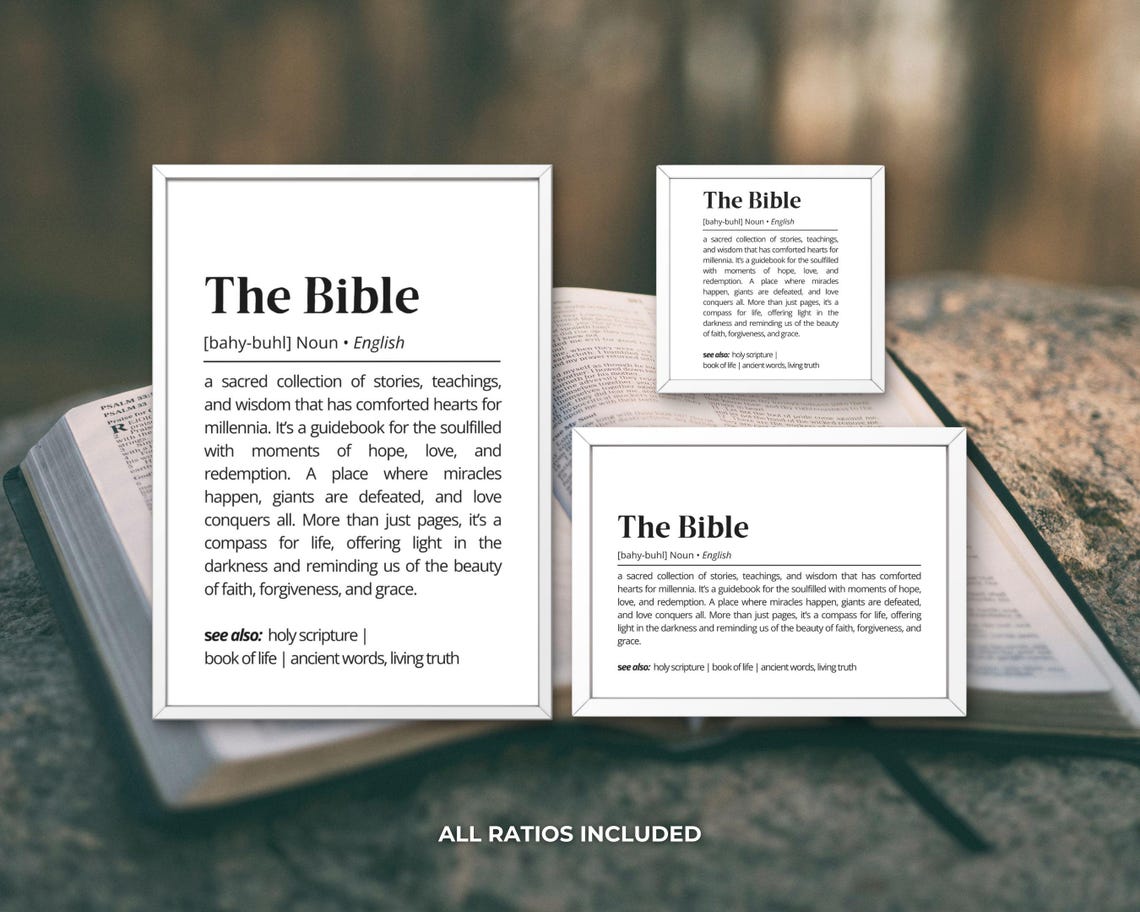 The Bible Definition Inspirational Faith Dictionary Style Wall Art - Image 3