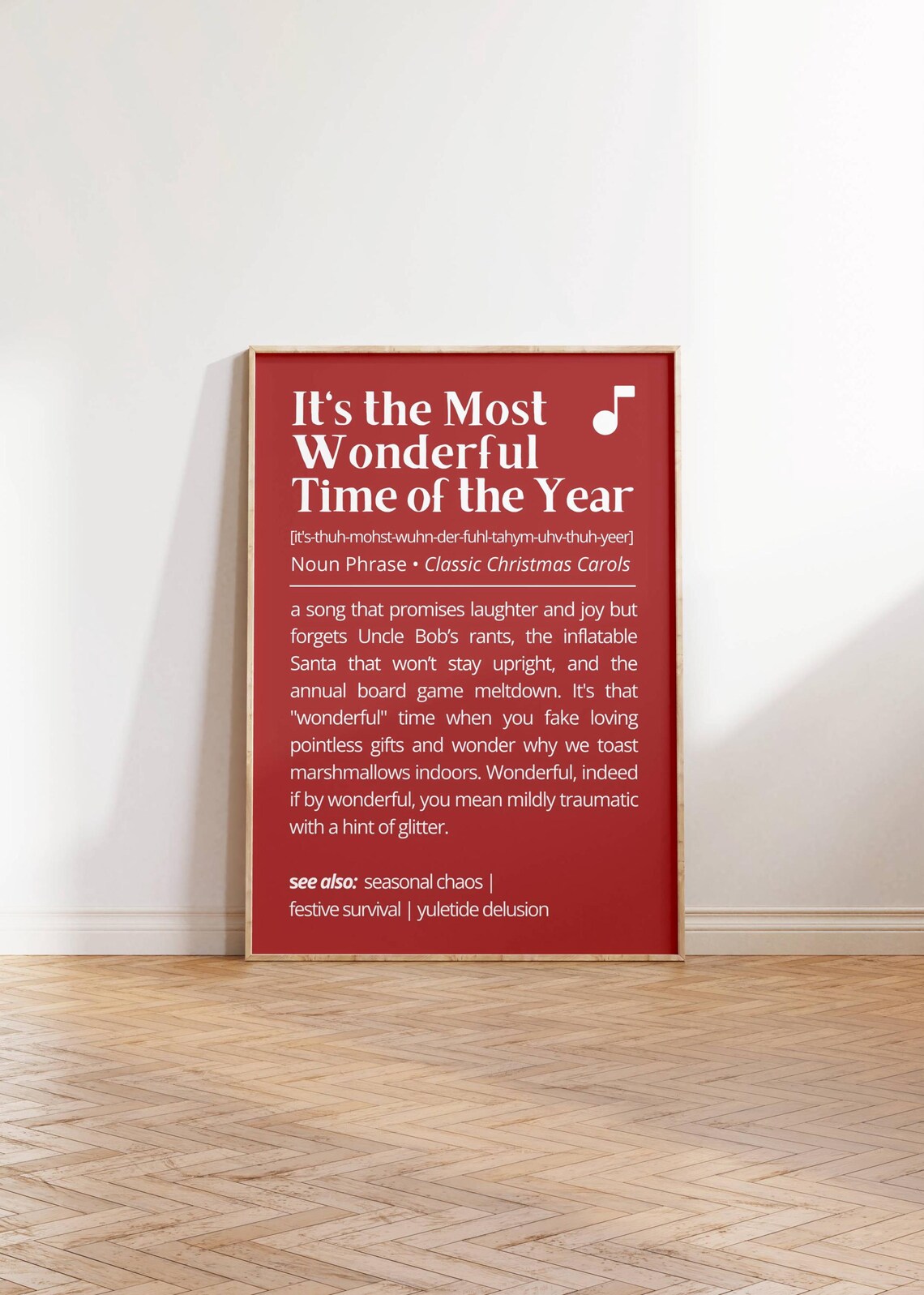 Most Wonderful Time of the Year Funny Christmas Definition Red Poster - Image 2