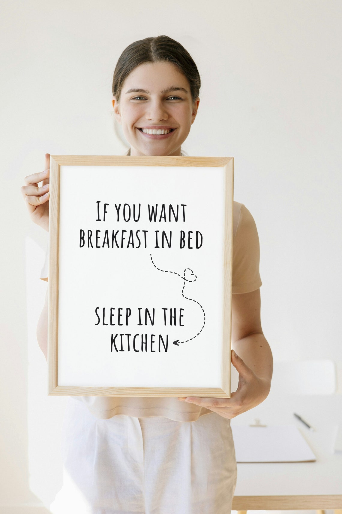If You Want Breakfast in Bed Sleep in the Kitchen Funny Poster - Image 2