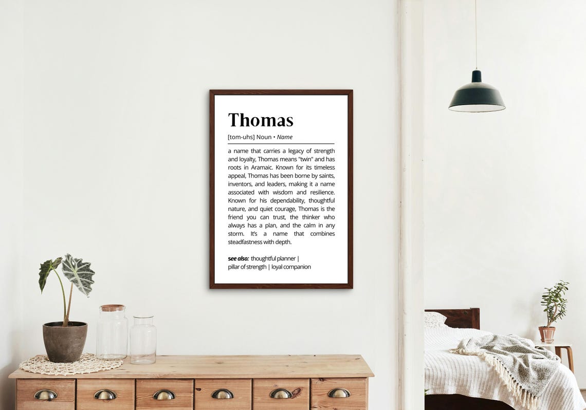 Thomas Name Meaning Dictionary Definition Personalized Gift Poster - Image 2