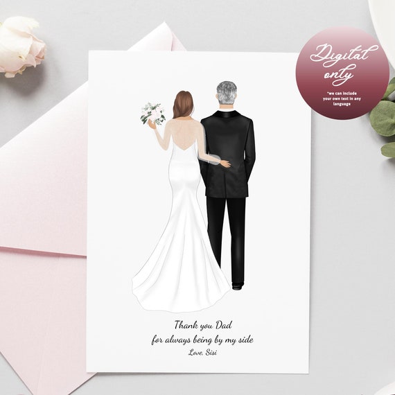 Thank You Dad Father of the Bride Custom Wedding Card Poster