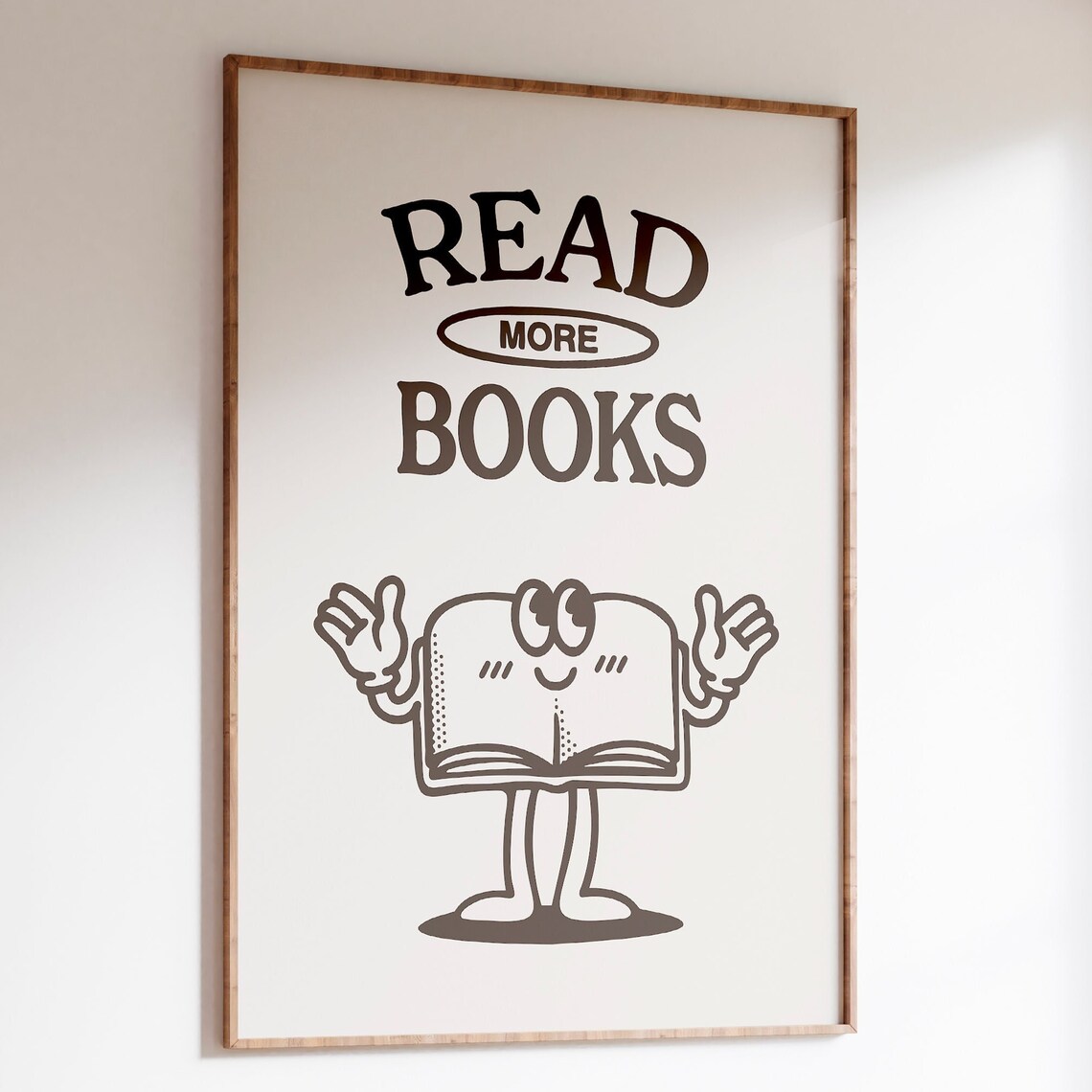 Book Lover Poster, Retro Reading Library Decor