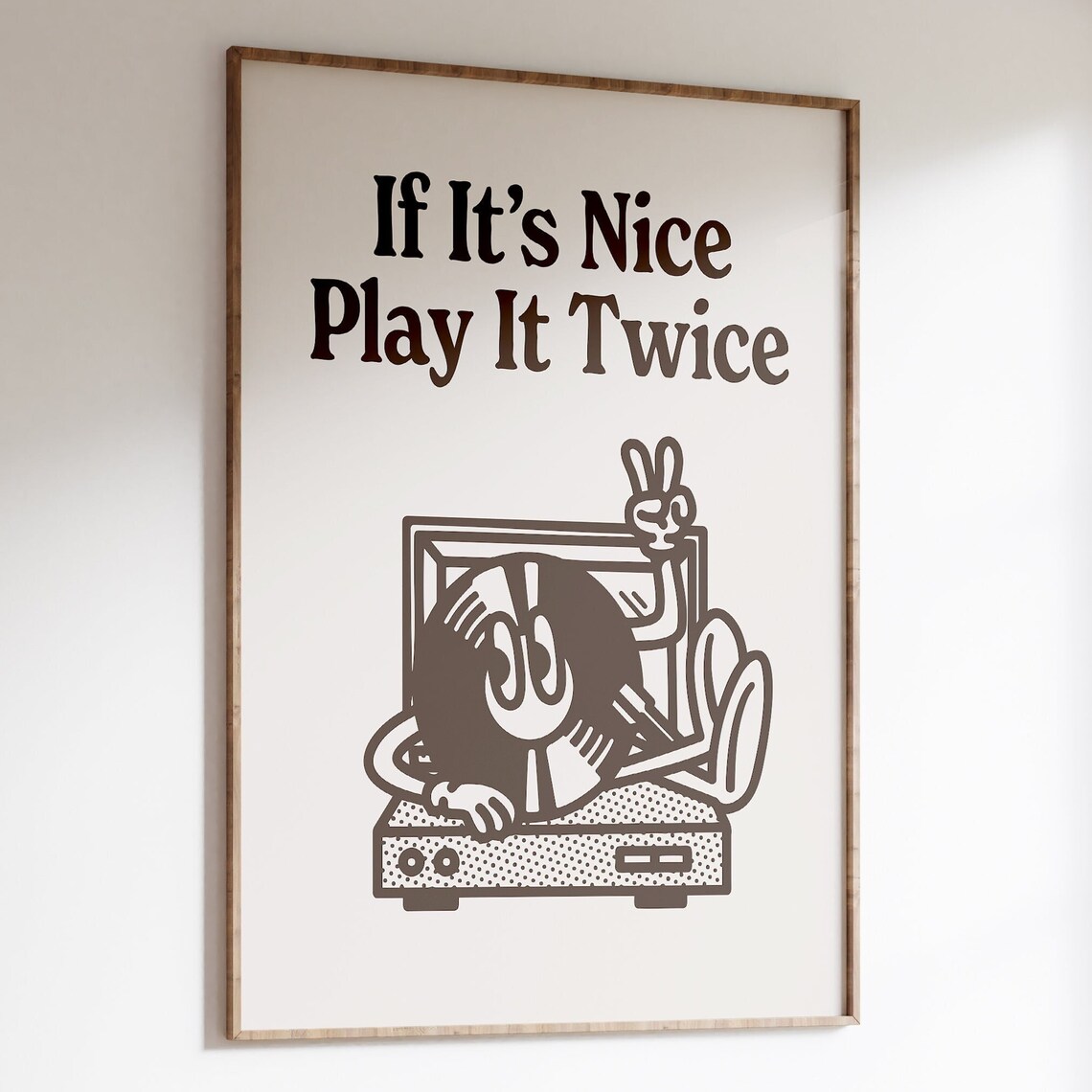 Play It Twice Retro Music Decor Art Print