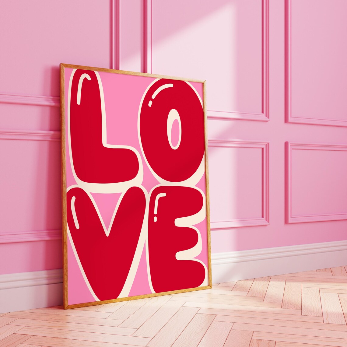 Bubble Text Love Funky Valentine Art Print