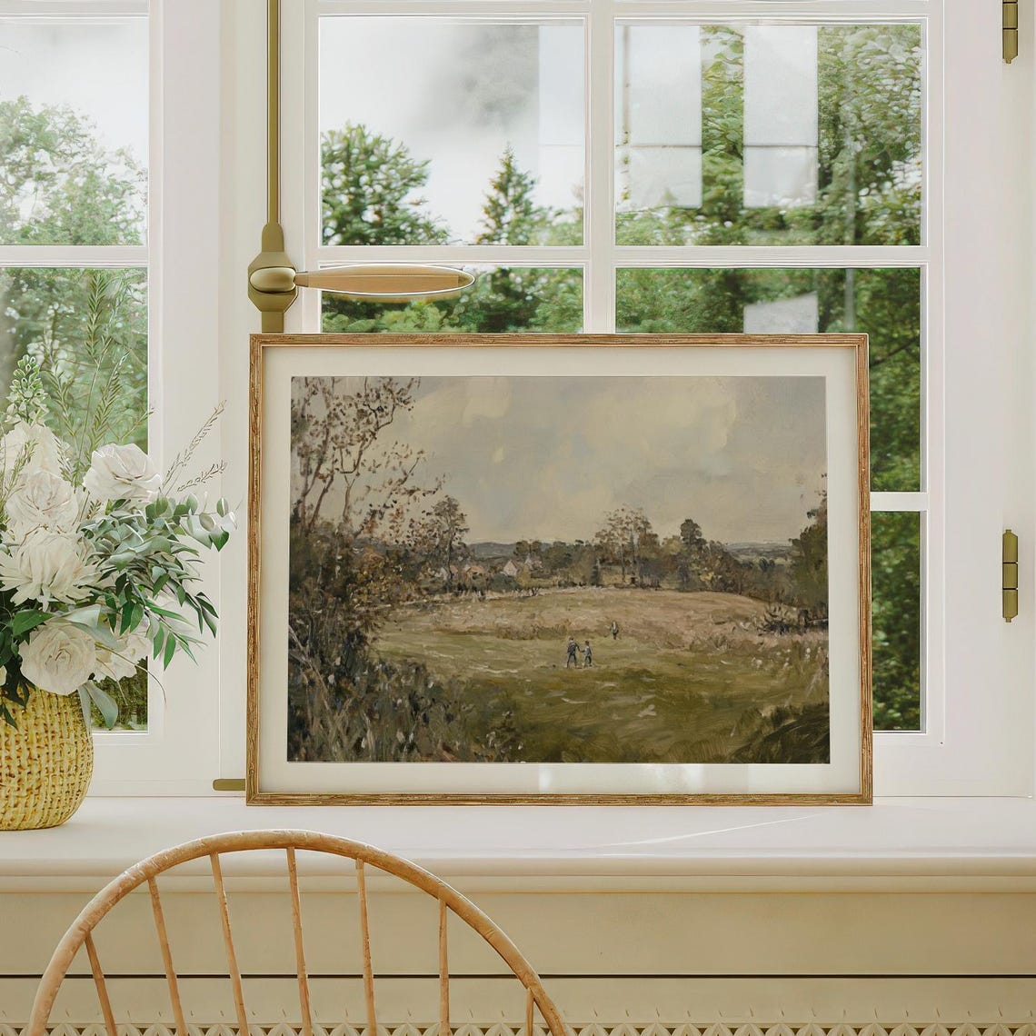 Soft Brush English Countryside Textured Landscape Painting Poster