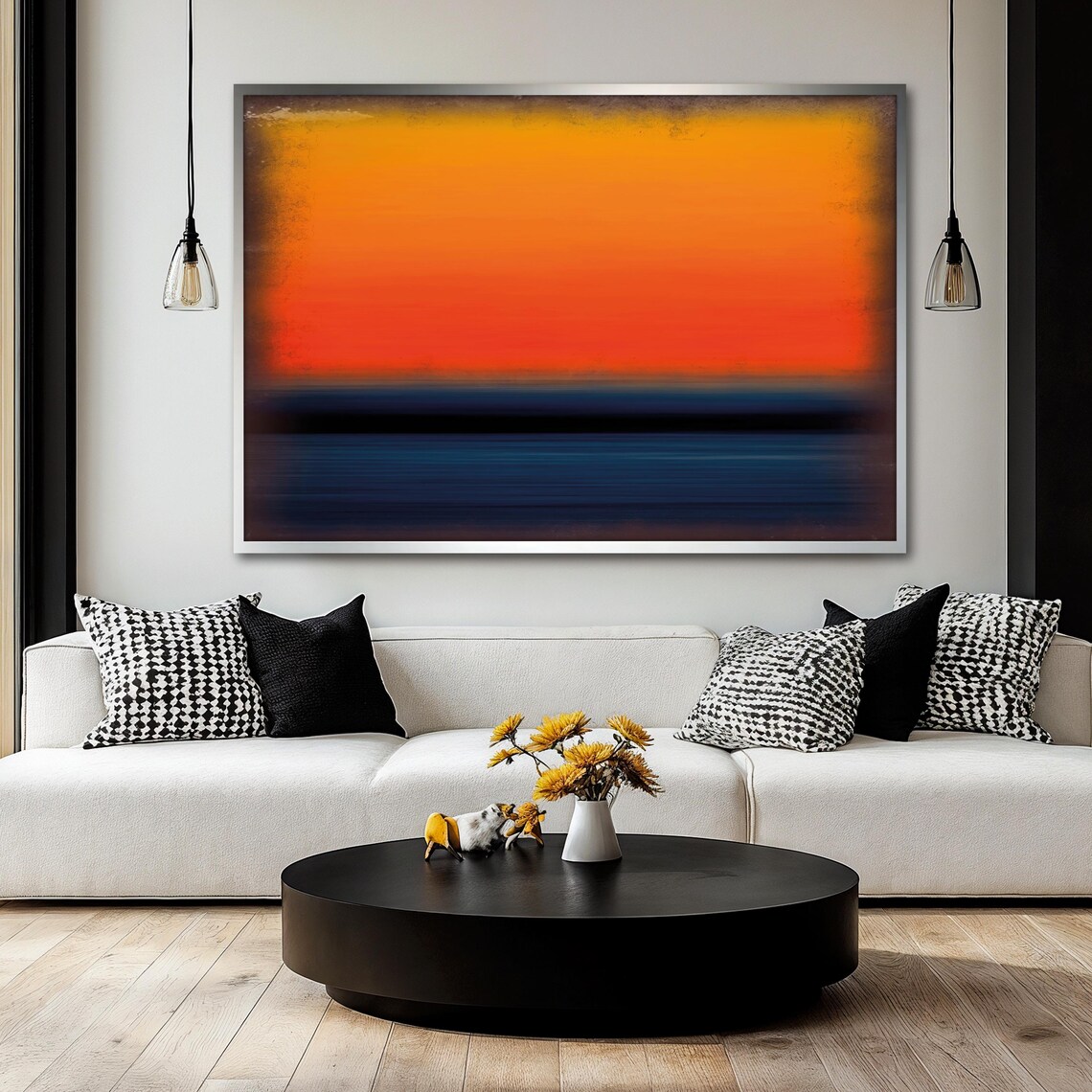 Mark Rothko Abstract Orange And Blue Art Print - Image 2