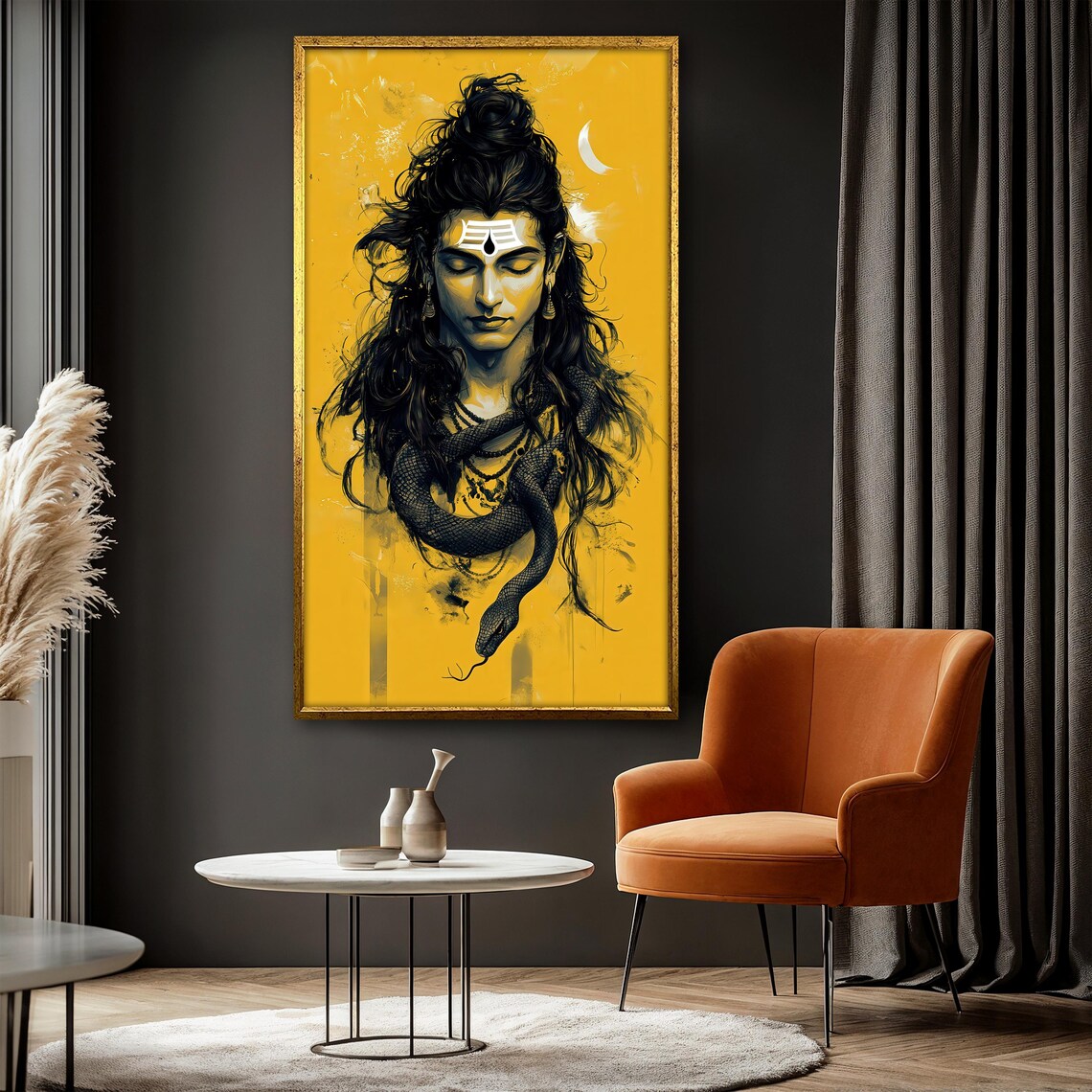 Shiva Painting, Hindu God Spiritual Portrait - Image 3