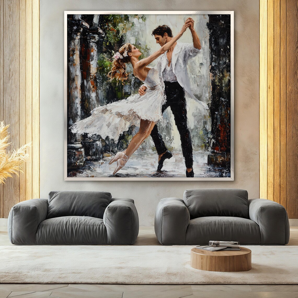Romantic Couple Dancing Painting, Ballet Lovers - Image 2