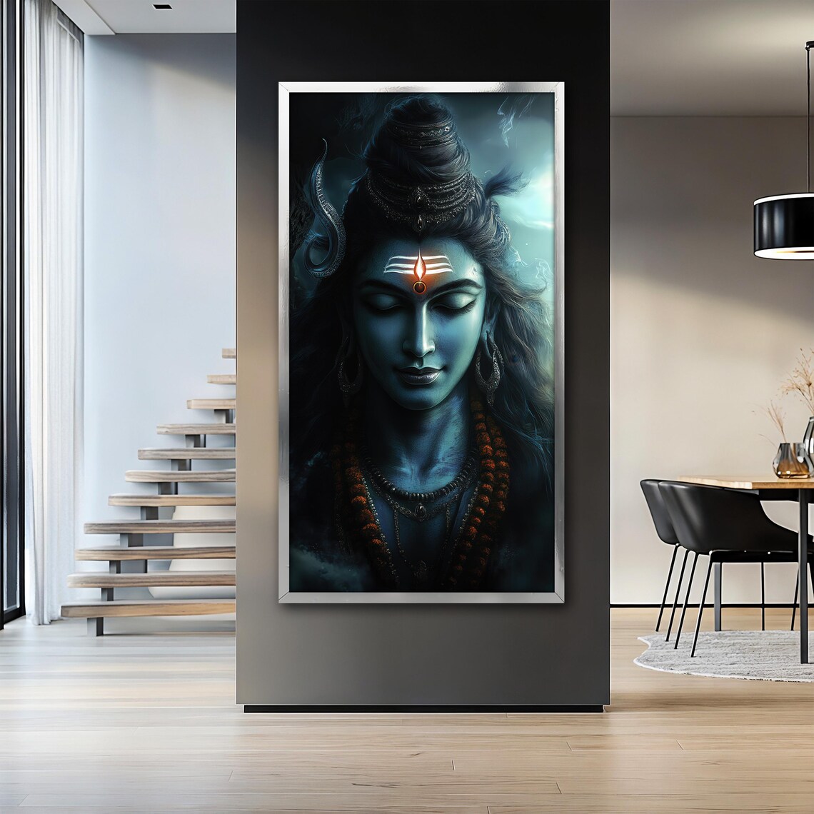 Lord Shiva Painting, Spiritual Meditation Decor - Image 2