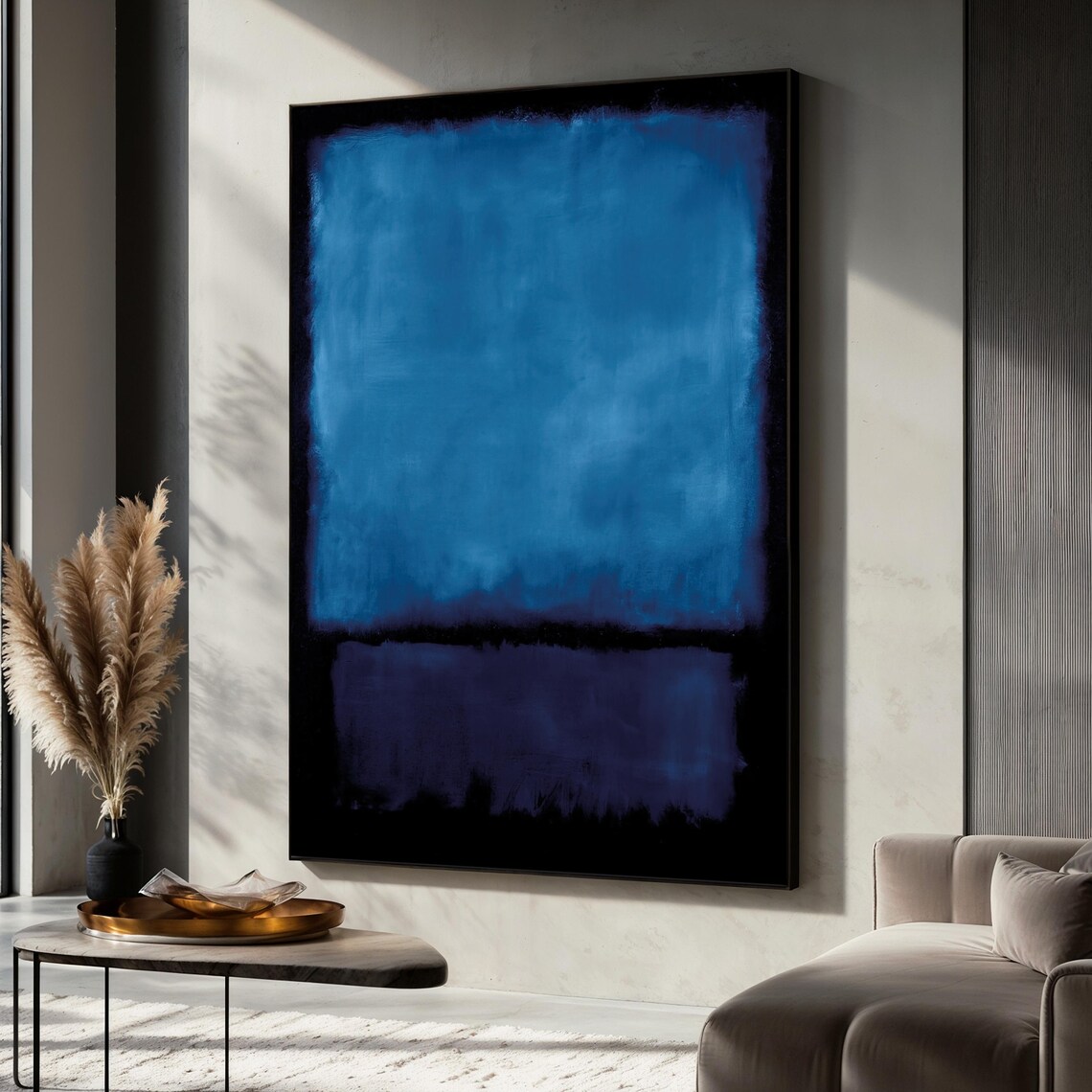 Mark Rothko Blue Painting, Minimalist Contemporary Art
