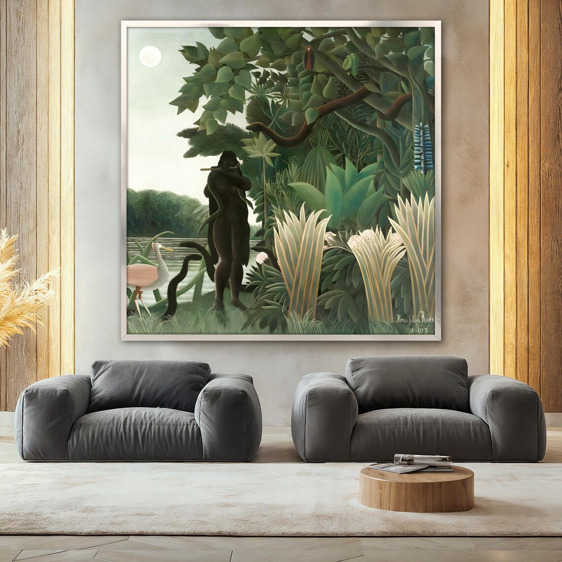 The Snake Charmer Painting, Henri Rousseau Jungle - Image 2