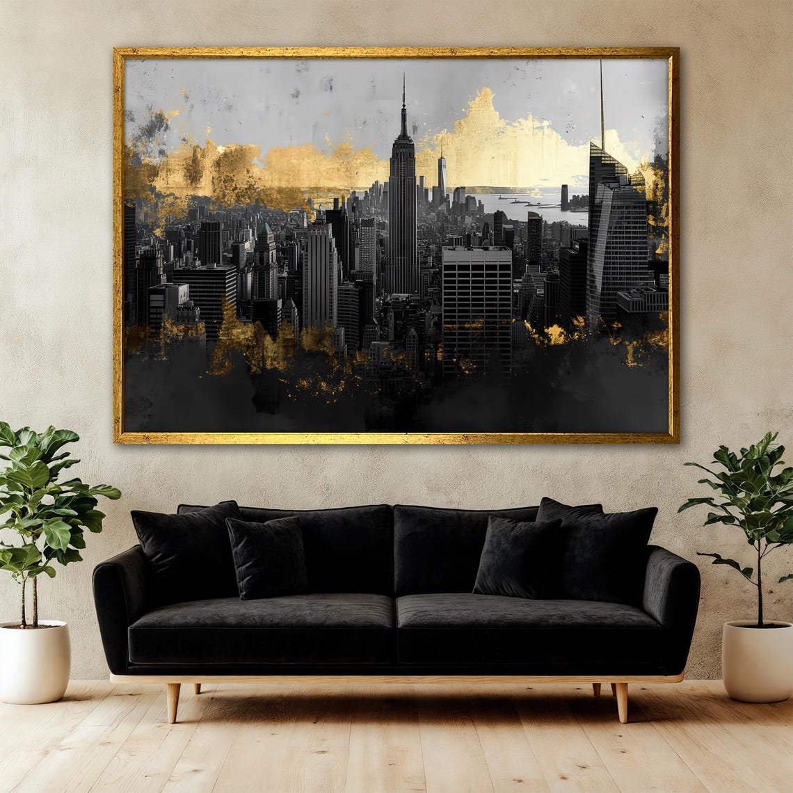 New York City Skyline Painting, Modern Cityscape Art Print - Image 3
