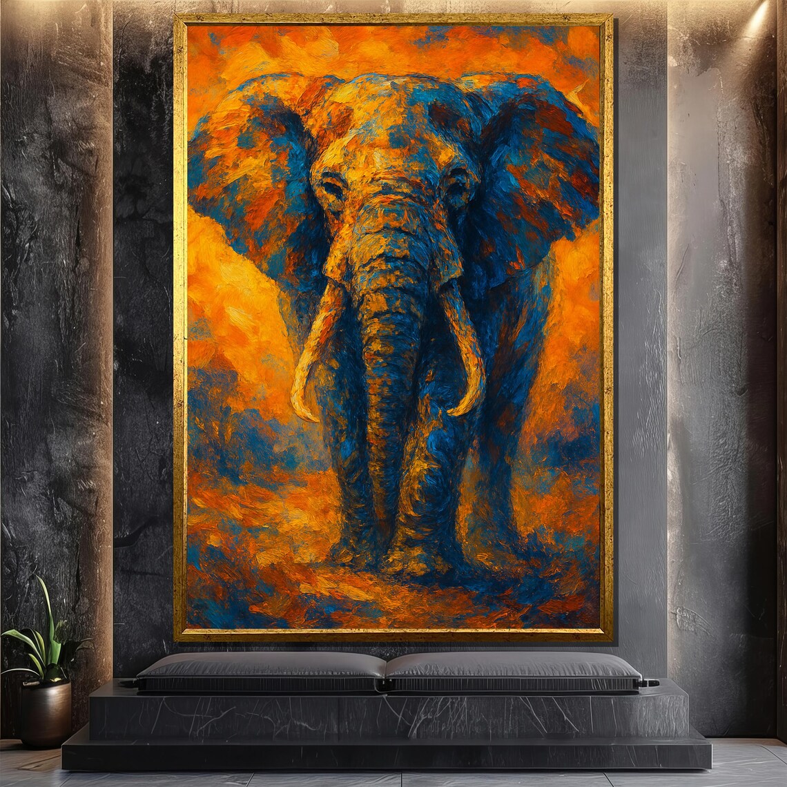 Majestic Elephant Painting, Bold Safari Animal