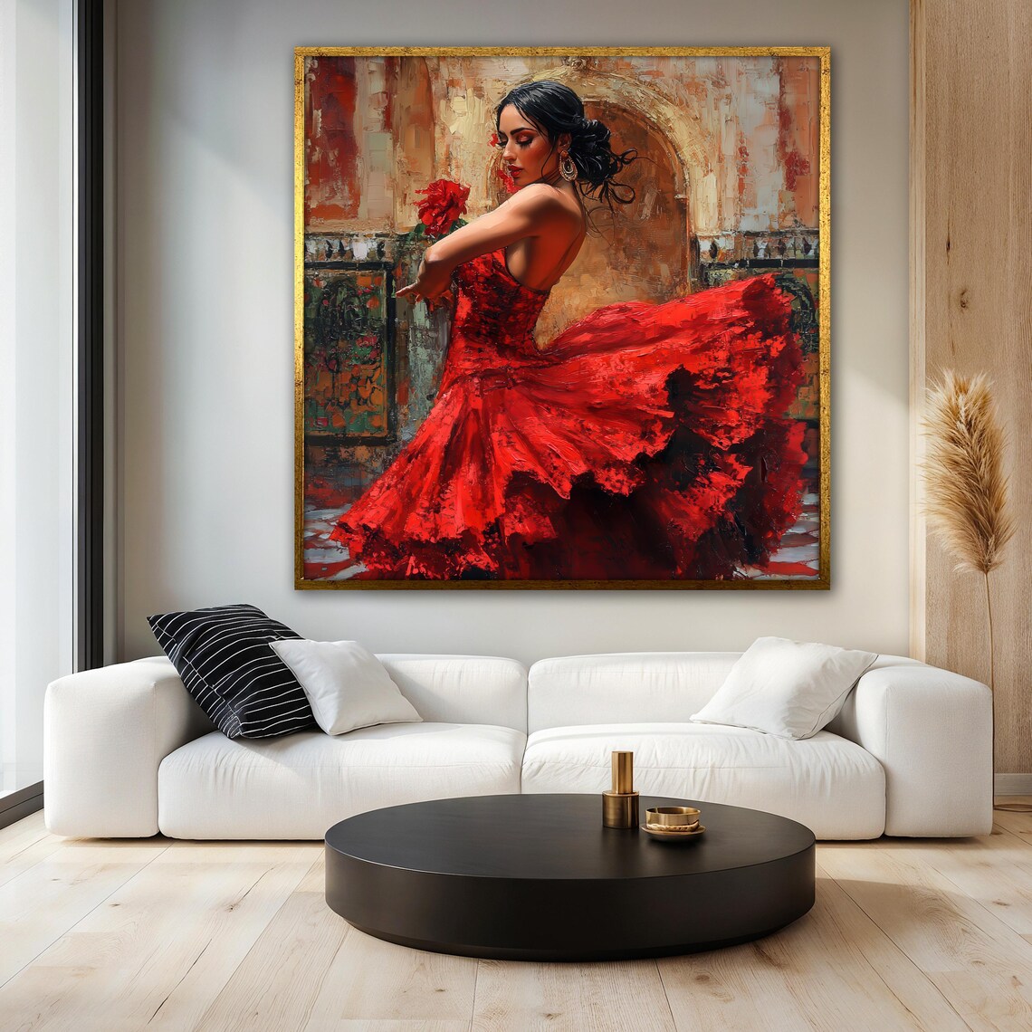 Spanish Woman In Red Dress, Flamenco Art Print - Image 3
