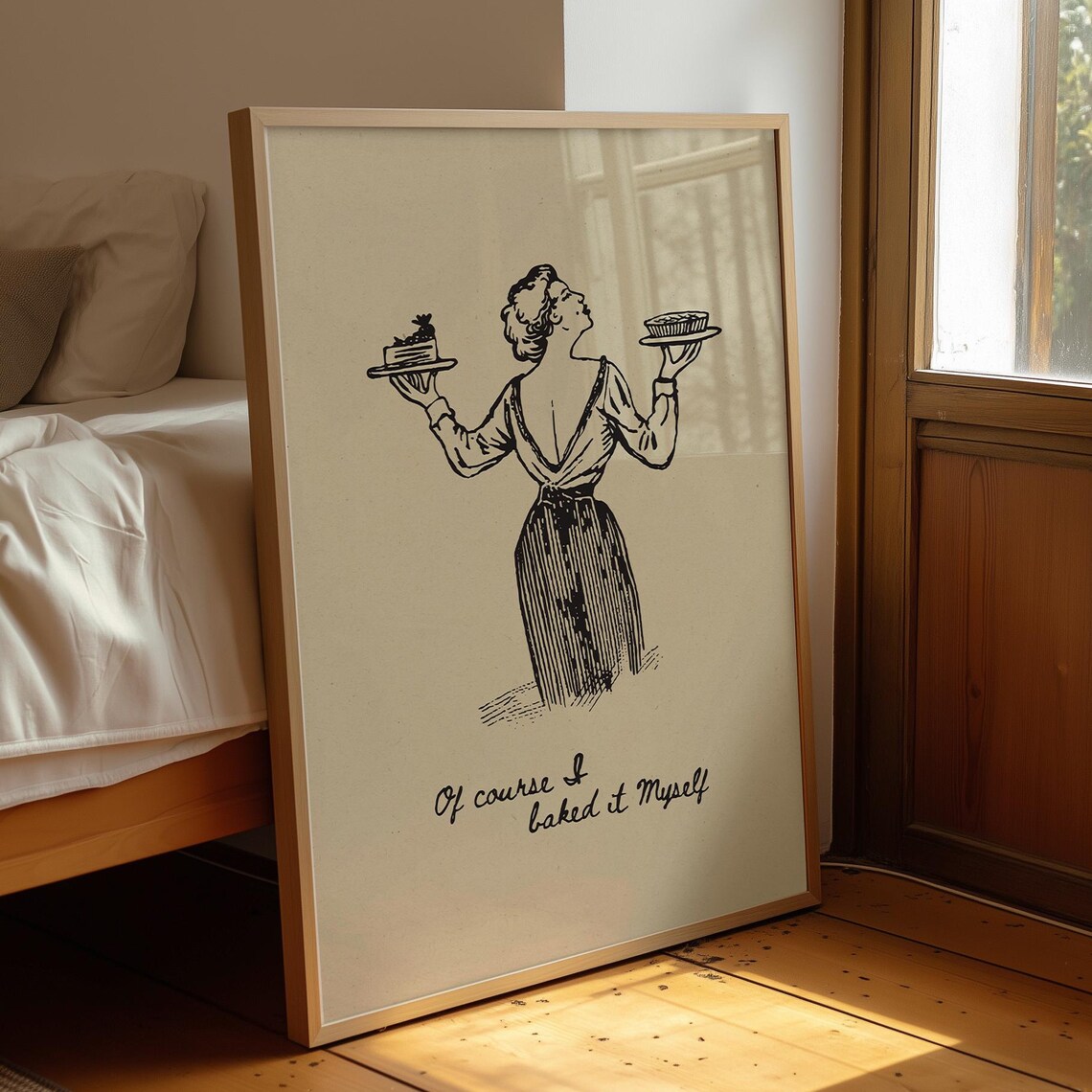 Quirky Kitchen Art Poster, Retro Sassy Housewife