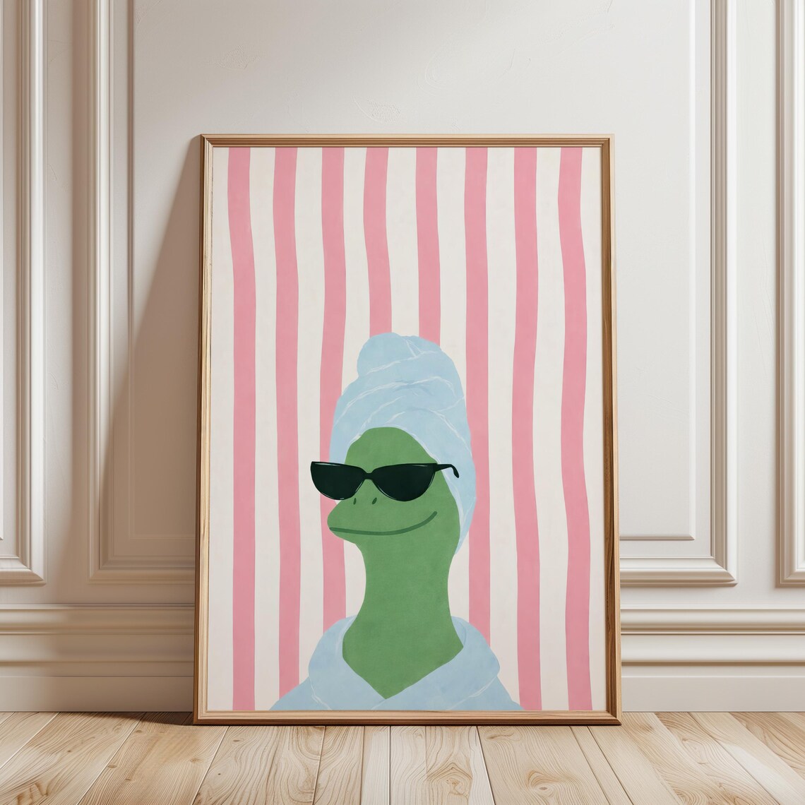 Frog In Towel, Whimsical Bathroom Decor