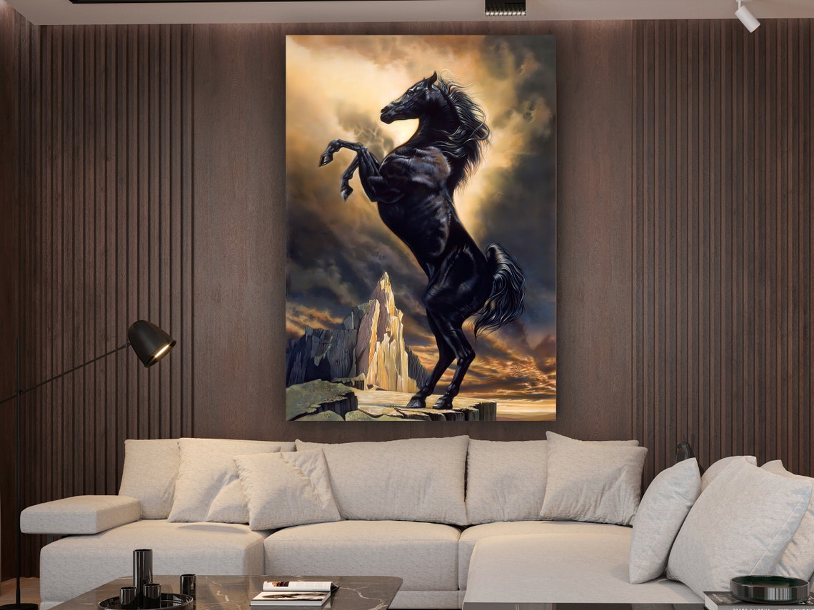 Of The Stallion Of The Steed Black Horse Print Artistic Horse Decor Horse Decor Horse Poster Horse Wall Art