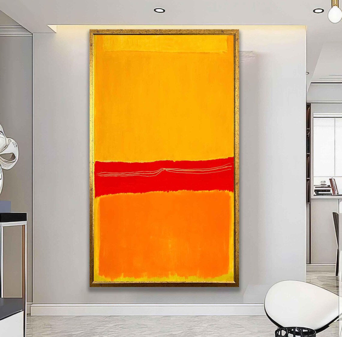 Golden Yellow Orange And Red Rothko Style Color Field Abstract Poster - Image 2
