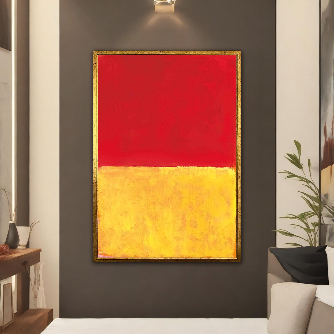 Mark Rothko Yellow Red Abstract Painting