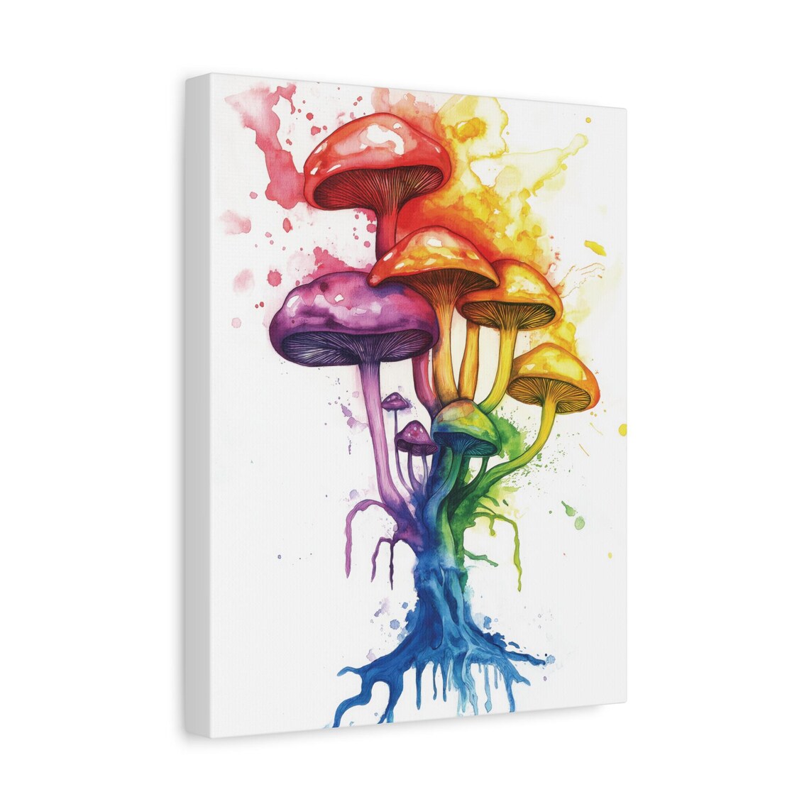 Rainbow Watercolor Mushroom Art, Fantasy Fungi - Image 3