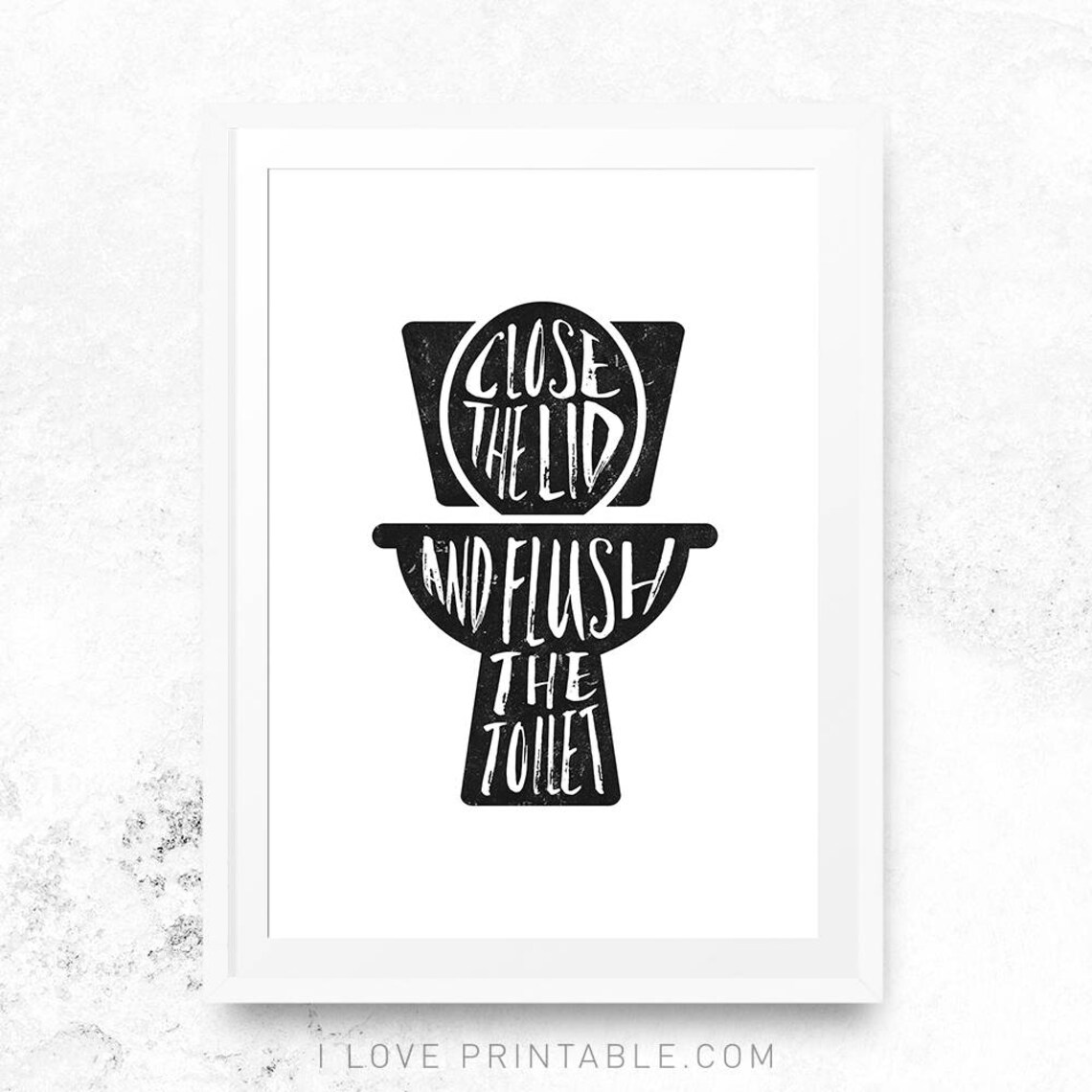 Flush The Toilet Funny Bathroom Rules Art Print - Image 3