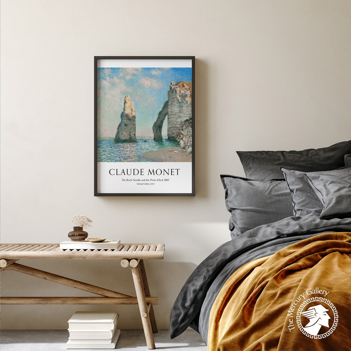 Cloude Monet Poster The Rock Needle And The Porte Daval Monet Paintings Fine Art Print Living Room Decor Gift Idea - Image 4