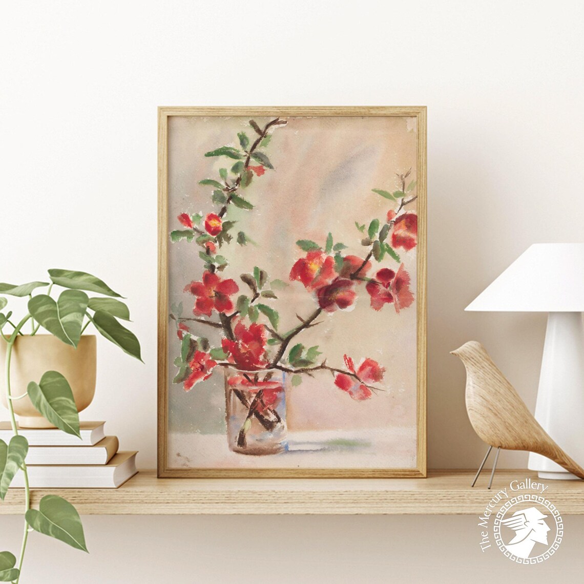 Georgia O'Keeffe Vase Of Flowers Red Blossom Watercolor Print
