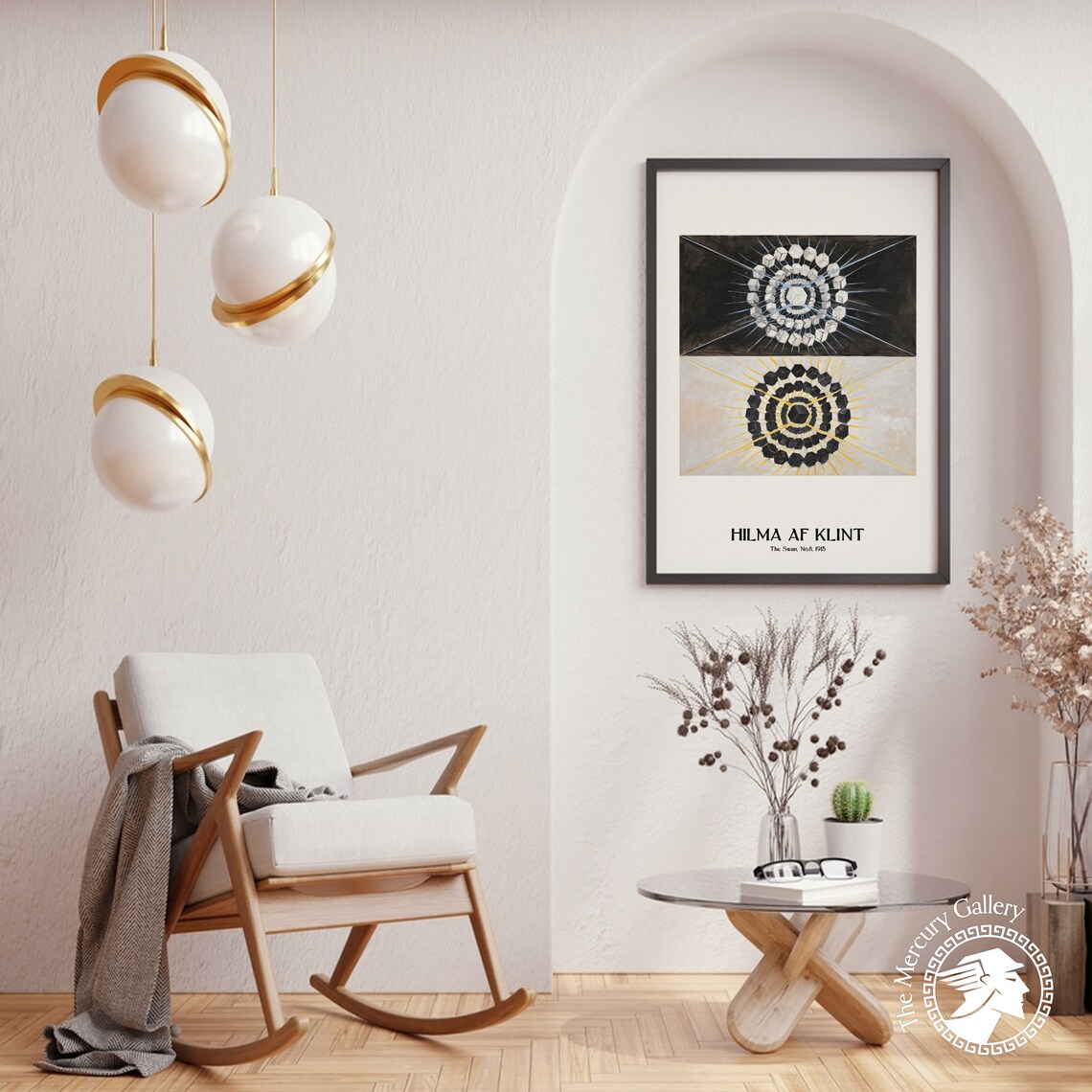 Hilma Af Klint The Swan No 8 1915 Black White Sunburst Art Print - Image 6