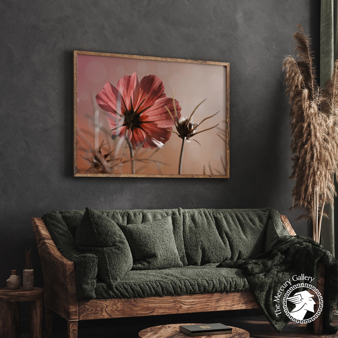 Pink Cosmos Flower Backlit Close Up Botanical Photography Art Print - Image 3