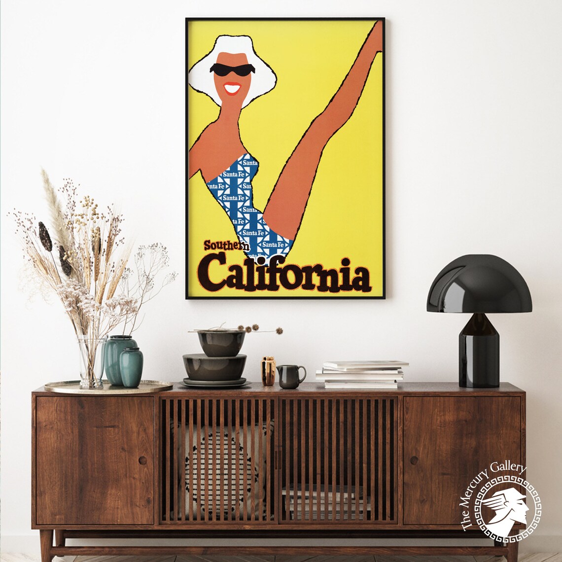 Southern California Vintage Swimsuit Kick Retro Santa Fe Travel Poster - Image 6