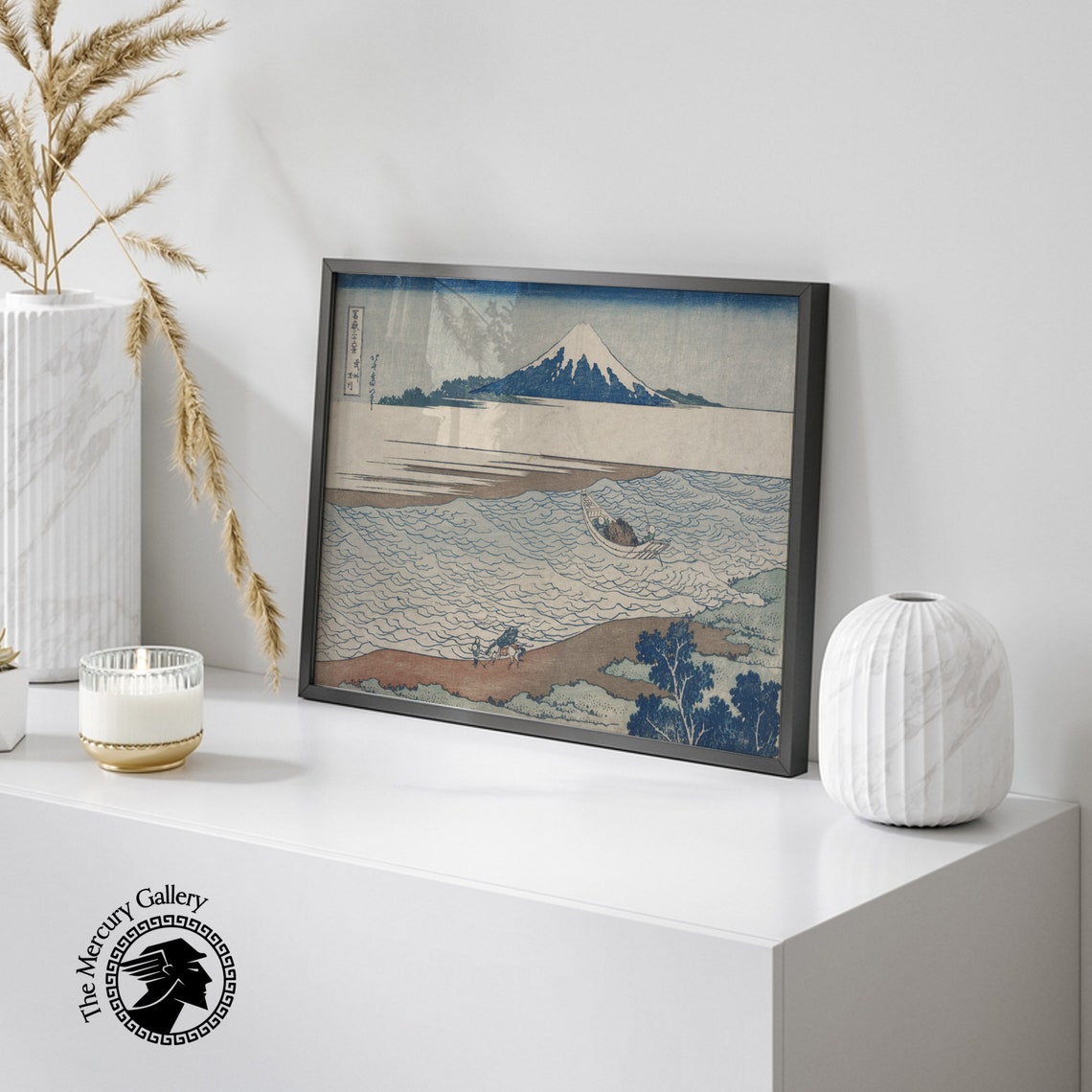 Hokusai Mount Fuji Over Tama River Musashi Province Ukiyo E Art Print - Image 4