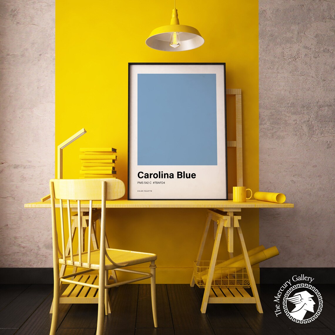 Carolina Blue Color Palette Swatch Minimalist Nordic Wall Art Poster - Image 5