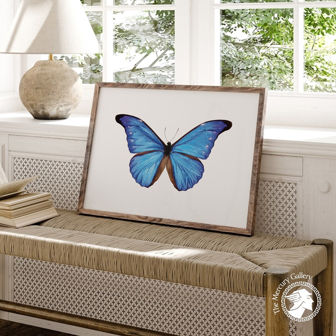 Blue Butterfly Antique Butterfly Nursery Decor Art Print - Image 4