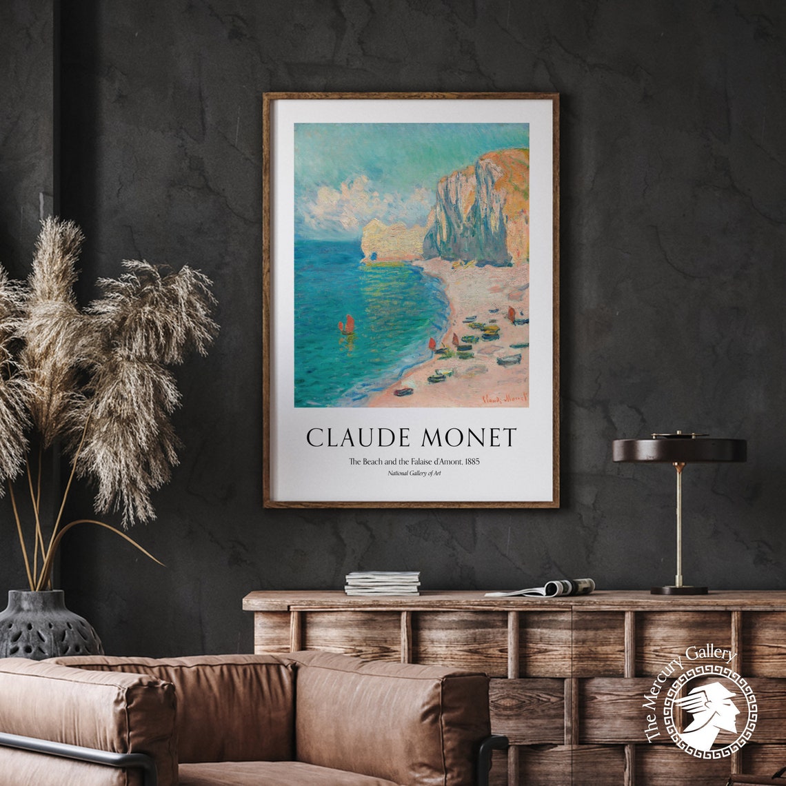 Claude Monet The Beach And The Falaise Damont Cliffs Normandy Poster - Image 5