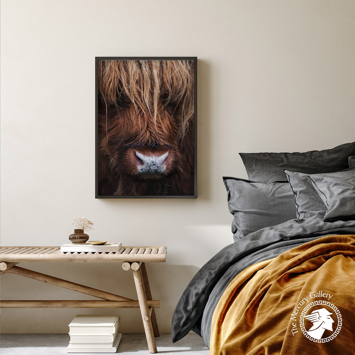Highland Cow Shaggy Face Close Up Rustic Farmhouse Animal Photo Print - Image 2