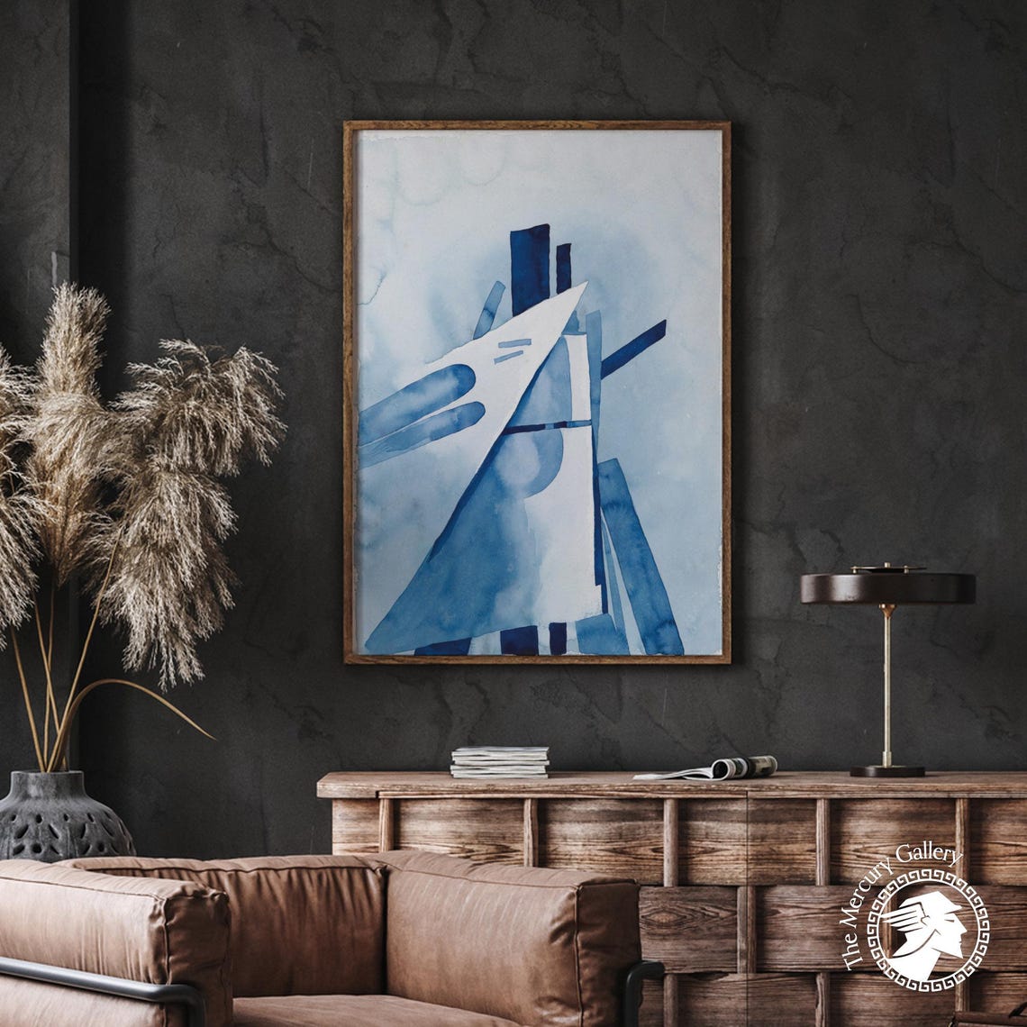 Georgia O'Keeffe Blue Shapes Serene Blue Minimalist Abstract Art Print - Image 3