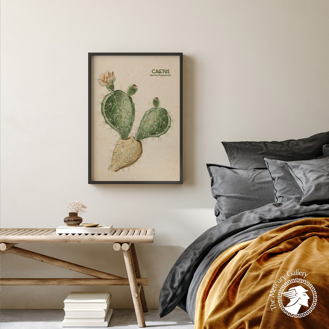 Vintage Cactus Floral Art Print, Botanical Decor - Image 2