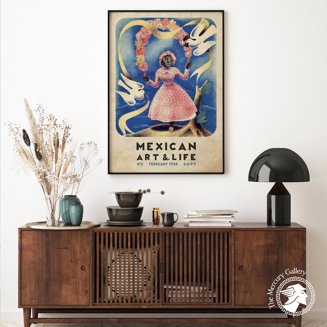 Mexican Exhibition Vintage Travel Poster, Floral Art - Image 6