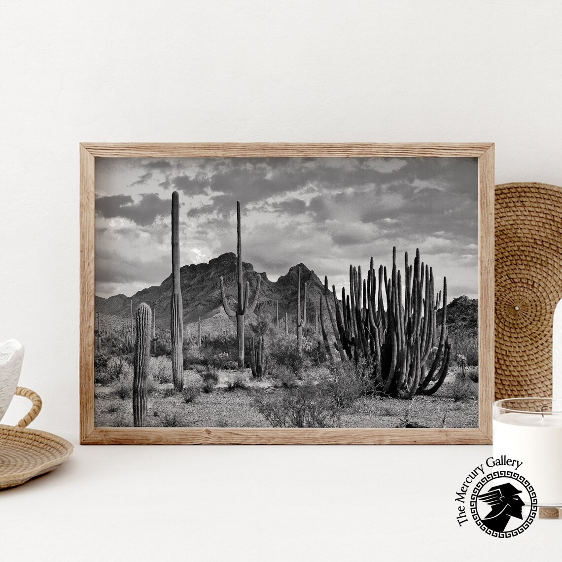 Vintage Desert Landscape, Southwestern Cactus Art Print - Image 2