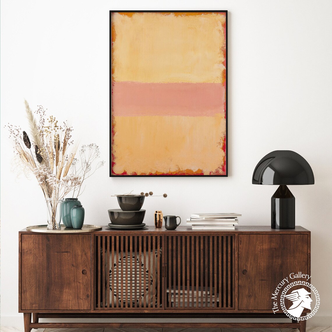 Mark Rothko Peach Beige With Coral Band Warm Minimalist Art Poster - Image 3