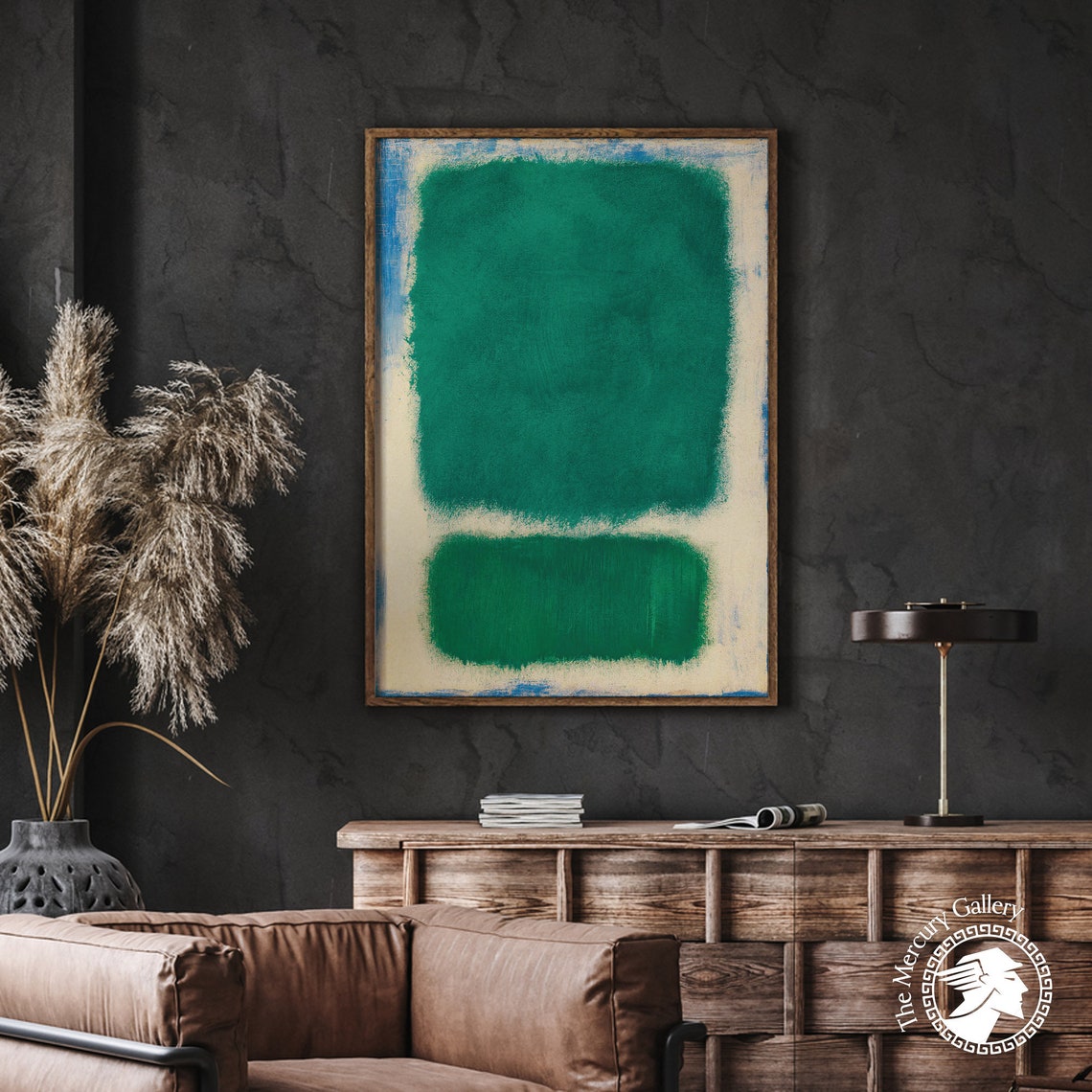 Mark Rothko Emerald Green Blocks On Cream Abstract Color Field Poster - Image 2