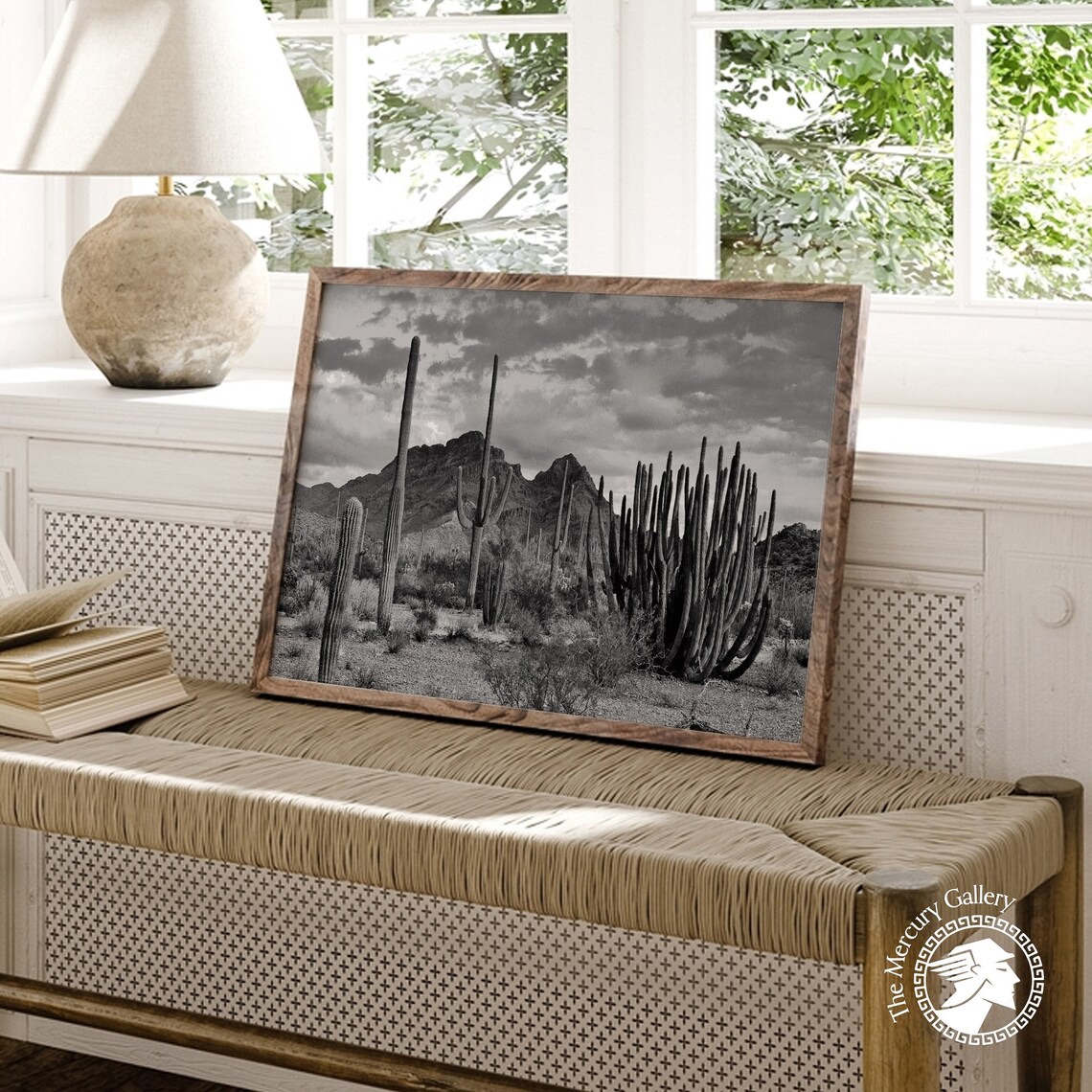 Vintage Desert Landscape, Southwestern Cactus Art Print - Image 5
