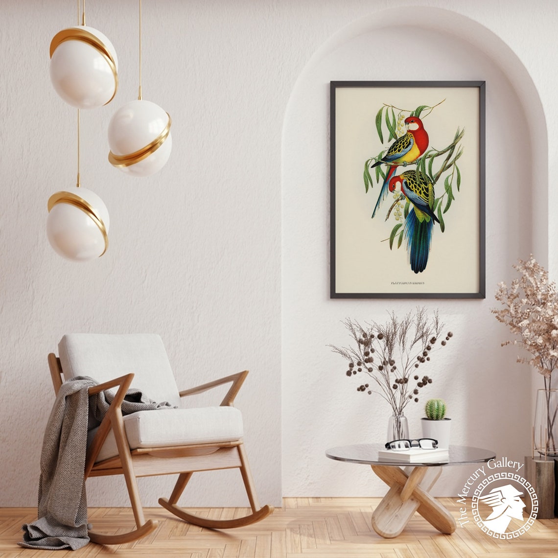 Eastern Rosella Rose Hill Parakeet Vintage Bird Illustration Print - Image 3