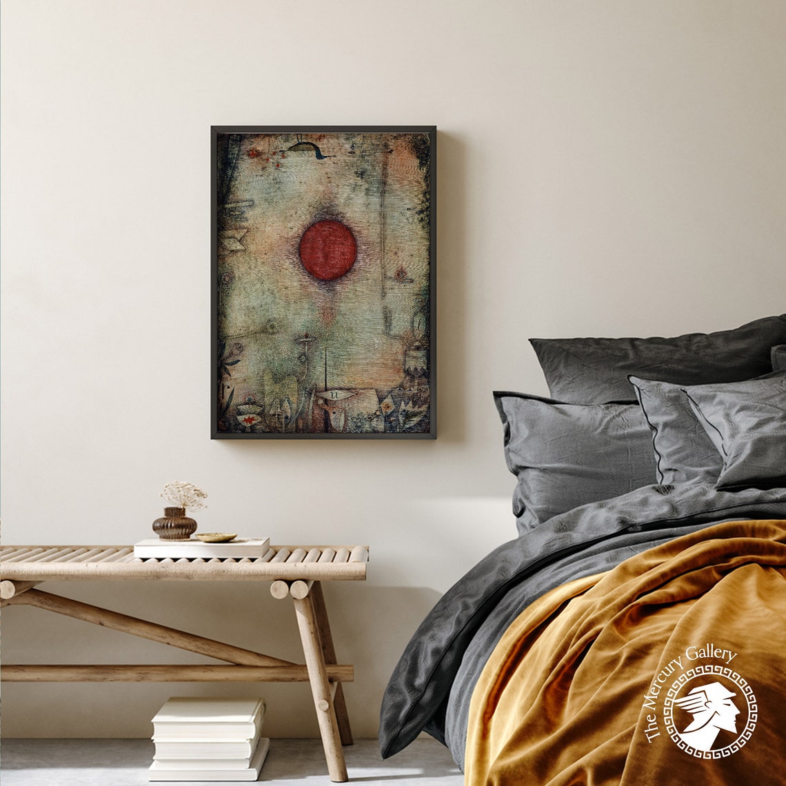 Paul Klee Ad Marginem 1929 Red Orb Surreal Abstract Fine Art Print - Image 5