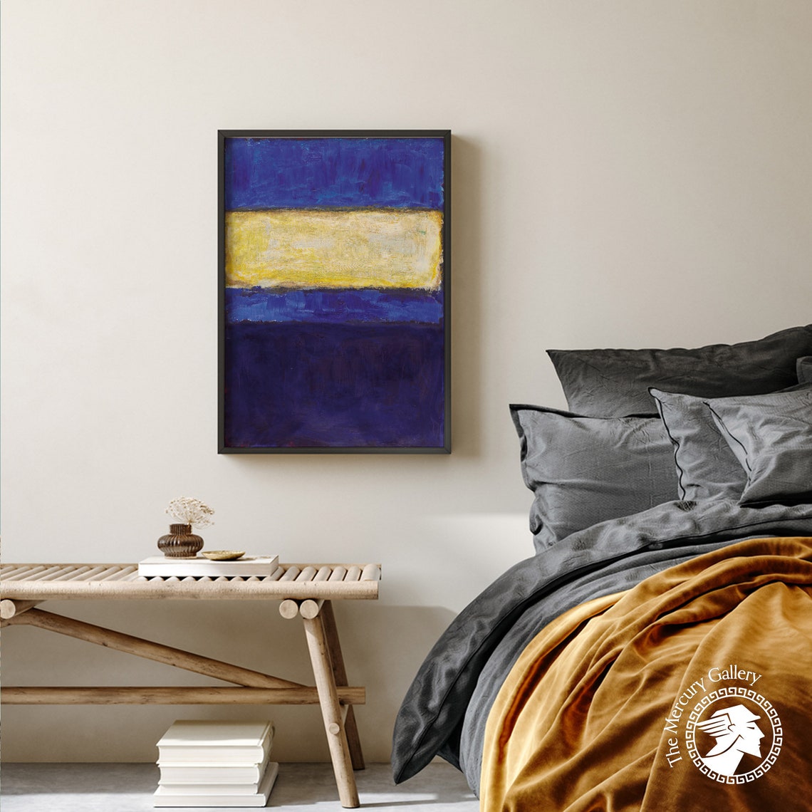 Mark Rothko Blue Over Yellow Band Abstract Expressionist Art Poster - Image 2