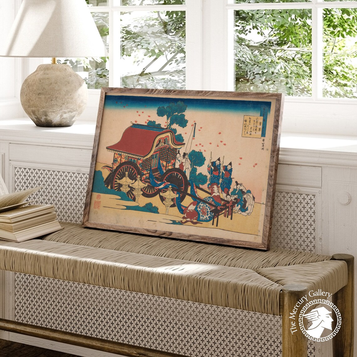 Hokusai Court Carriage Maple Leaves Japanese Aristocrat Woodblock Poster - Image 3