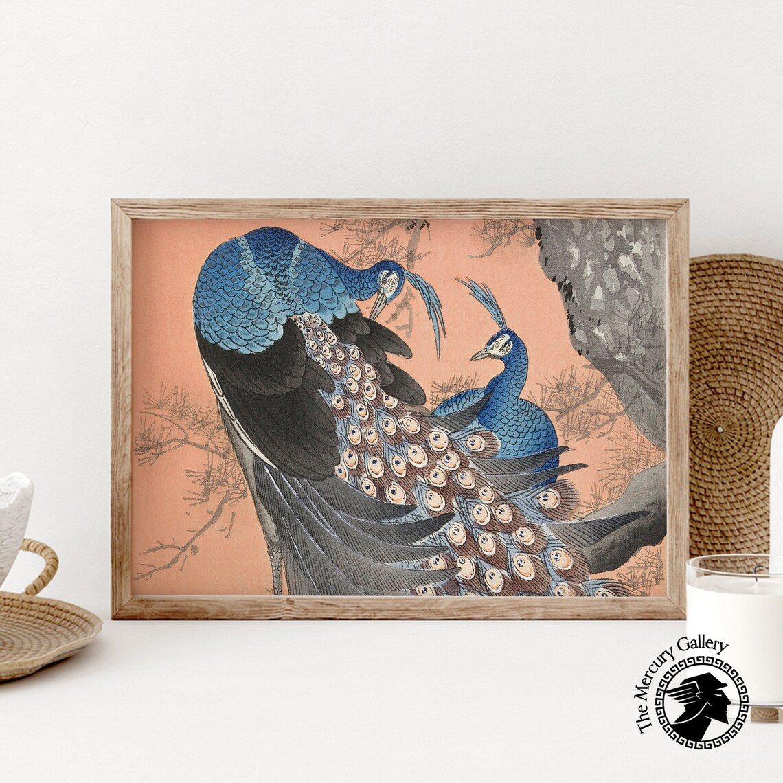 Ohara Koson Peacocks On Tree Branch Art Print - Image 6