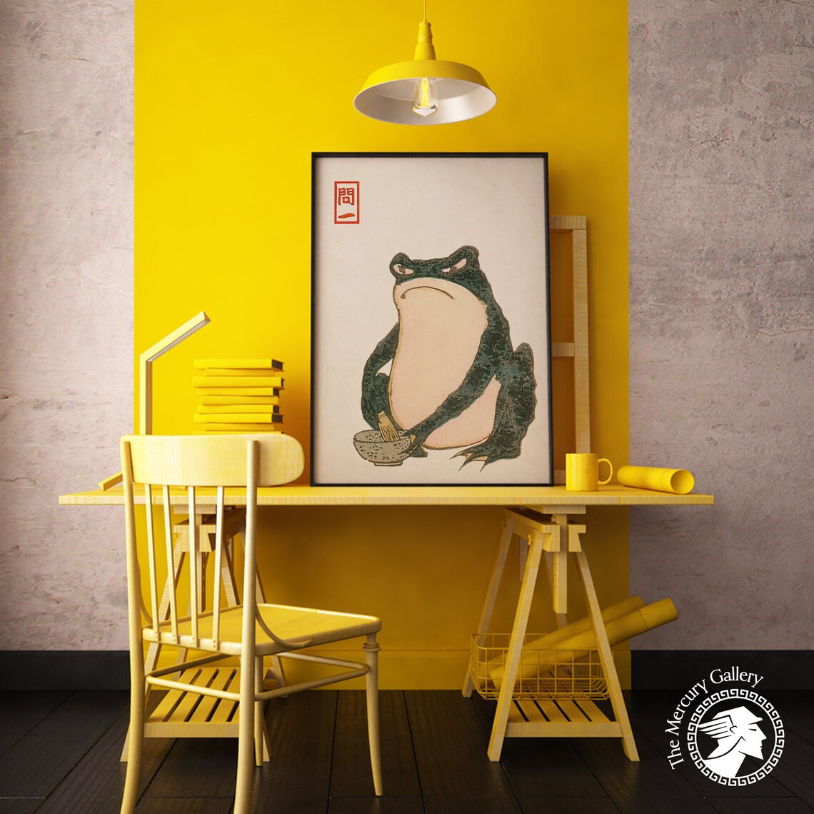 Vintage Green Frog Funny Animal Wall Art Print - Image 5